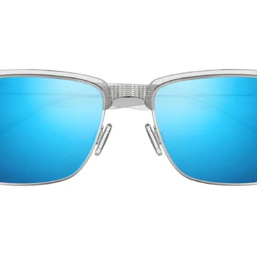 Maui Jim KAWIKA Silver Frame Sunglasses with Blue Polarized  Lenses.